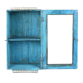 Painted Teak Glazed Wall Cabinet - Ca 1930