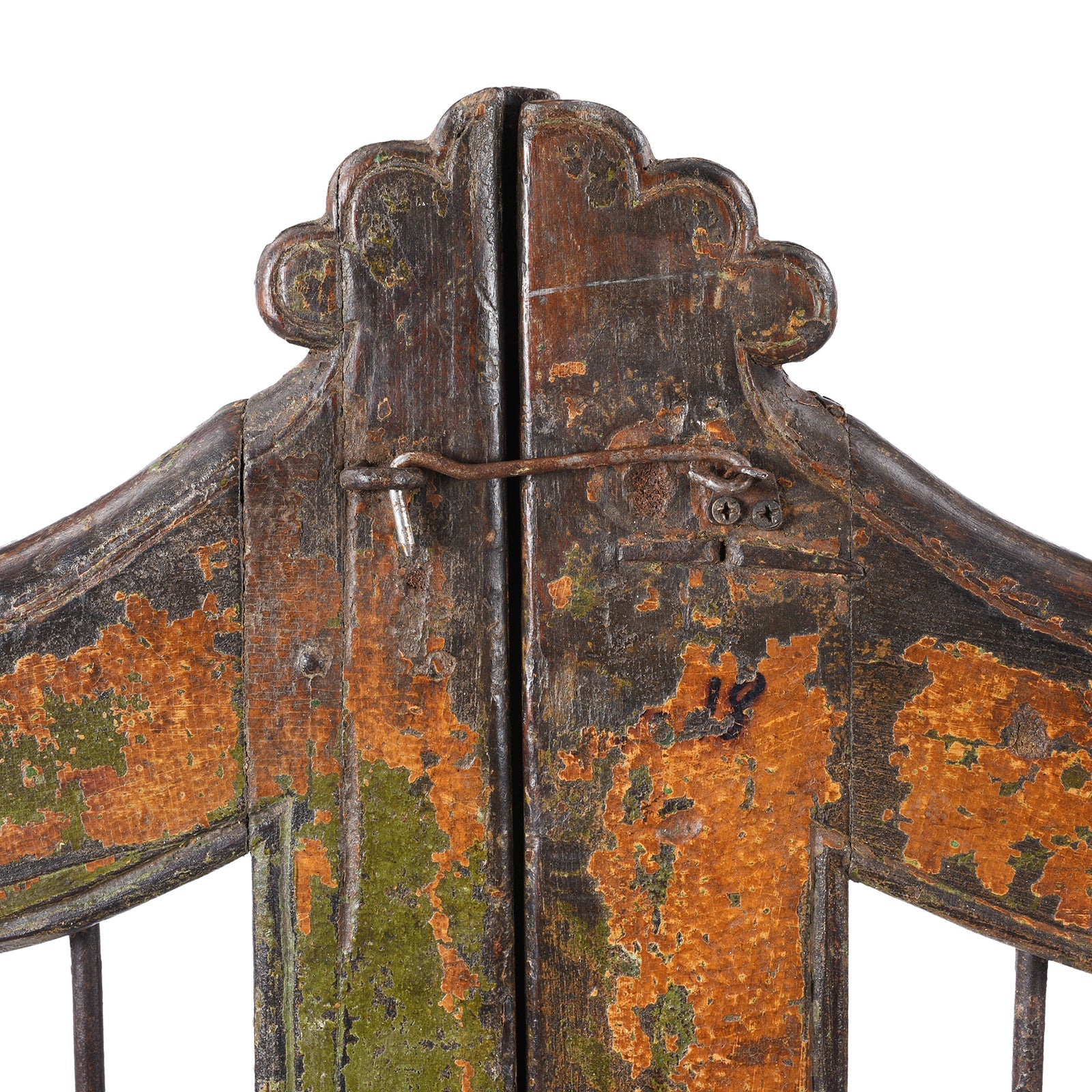 Teak & Iron Jali Dog Gate From Gujarat - 19th Century