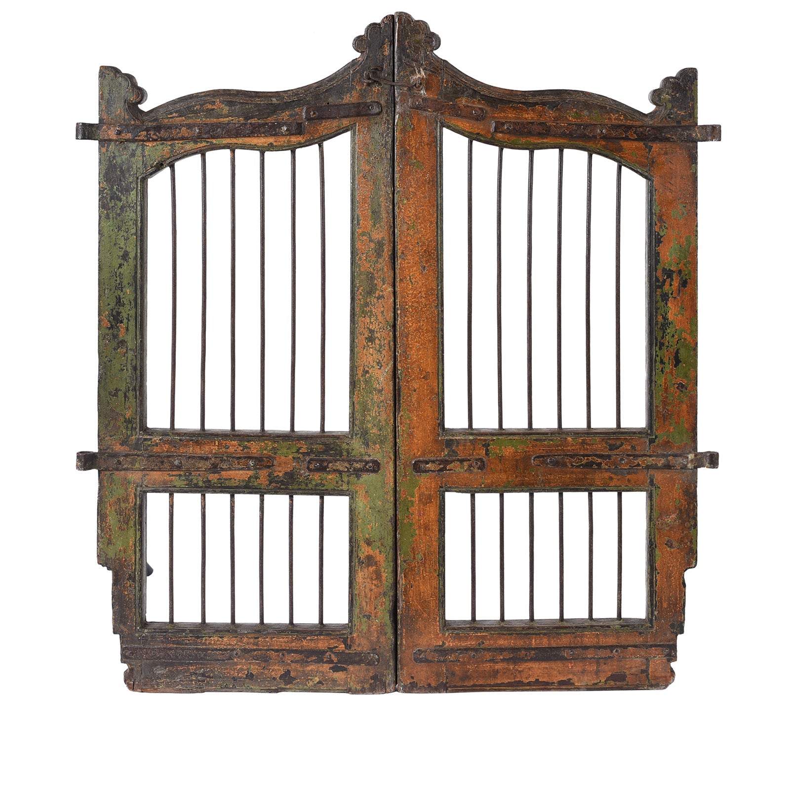 Teak & Iron Jali Dog Gate From Gujarat - 19th Century