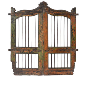 Teak & Iron Jali Dog Gate From Gujarat - 19th Century