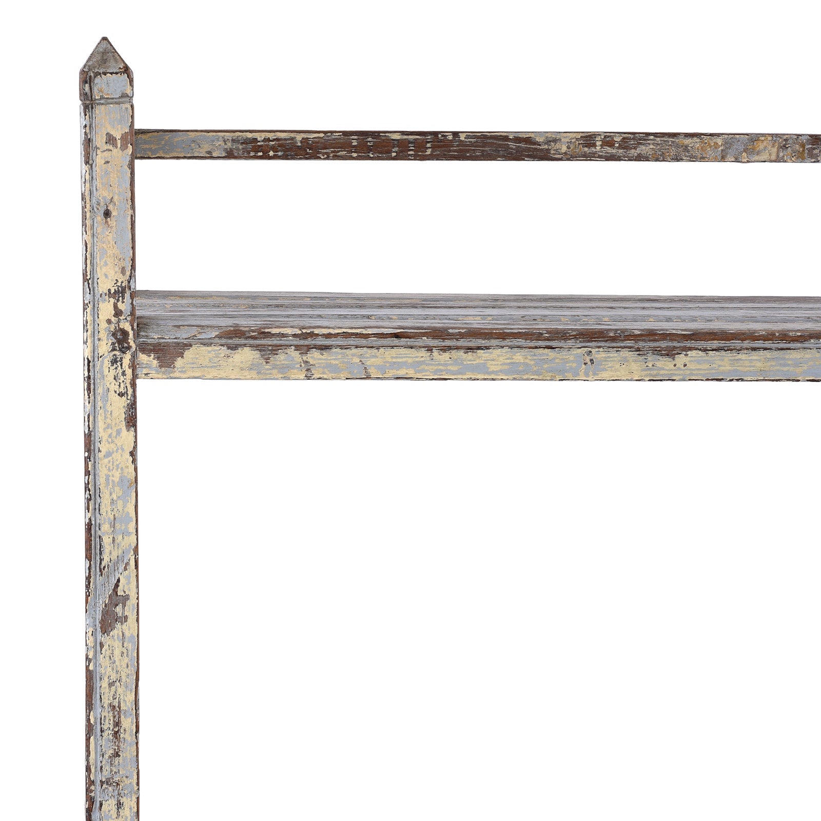 White Painted Indian Slatted Teak Shelf - Ca 1930