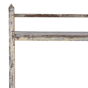 White Painted Indian Slatted Teak Shelf - Ca 1930