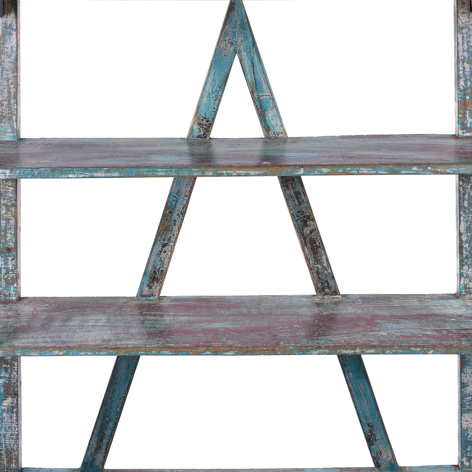 Vintage Painted Indian Teak Shelf - Ca 1930