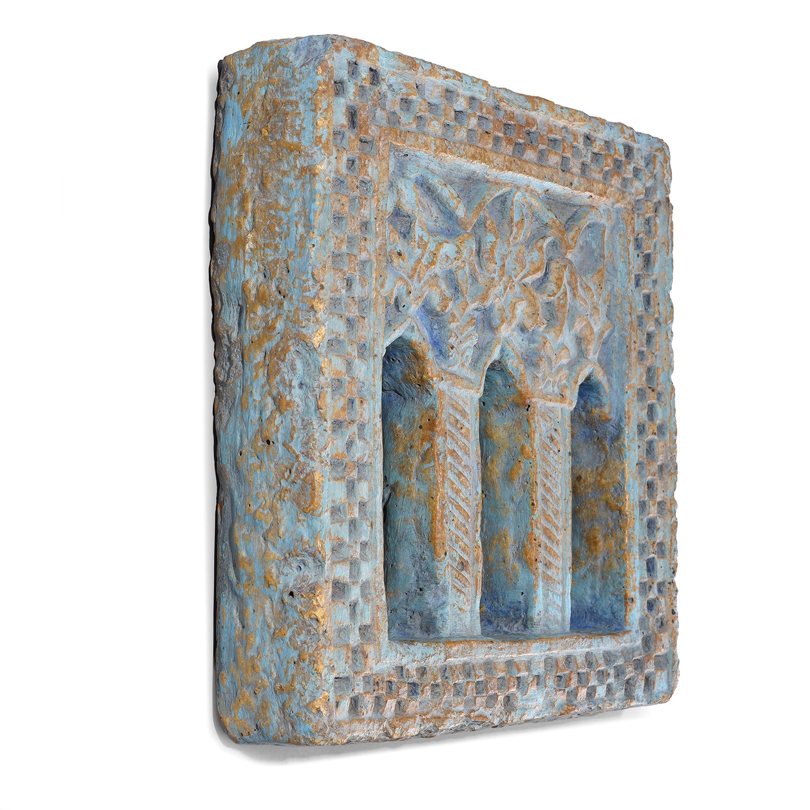 Blue Stone Lamp Niche From Jaisalmer - 19th Century