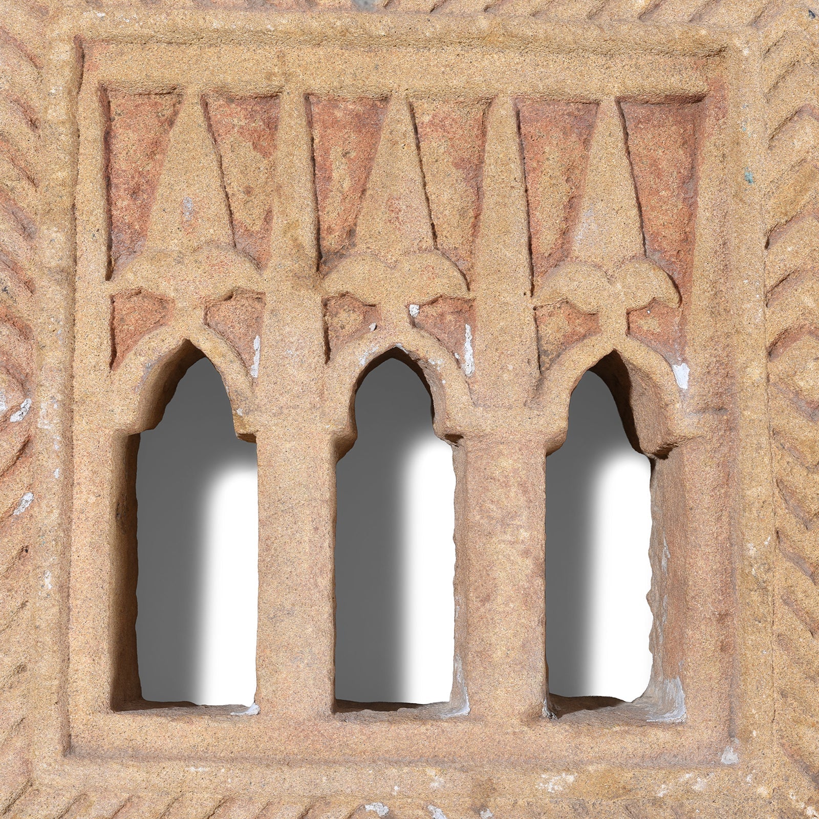 3 Way Stone Lamp Niche From Jaisalmer - 19th Century
