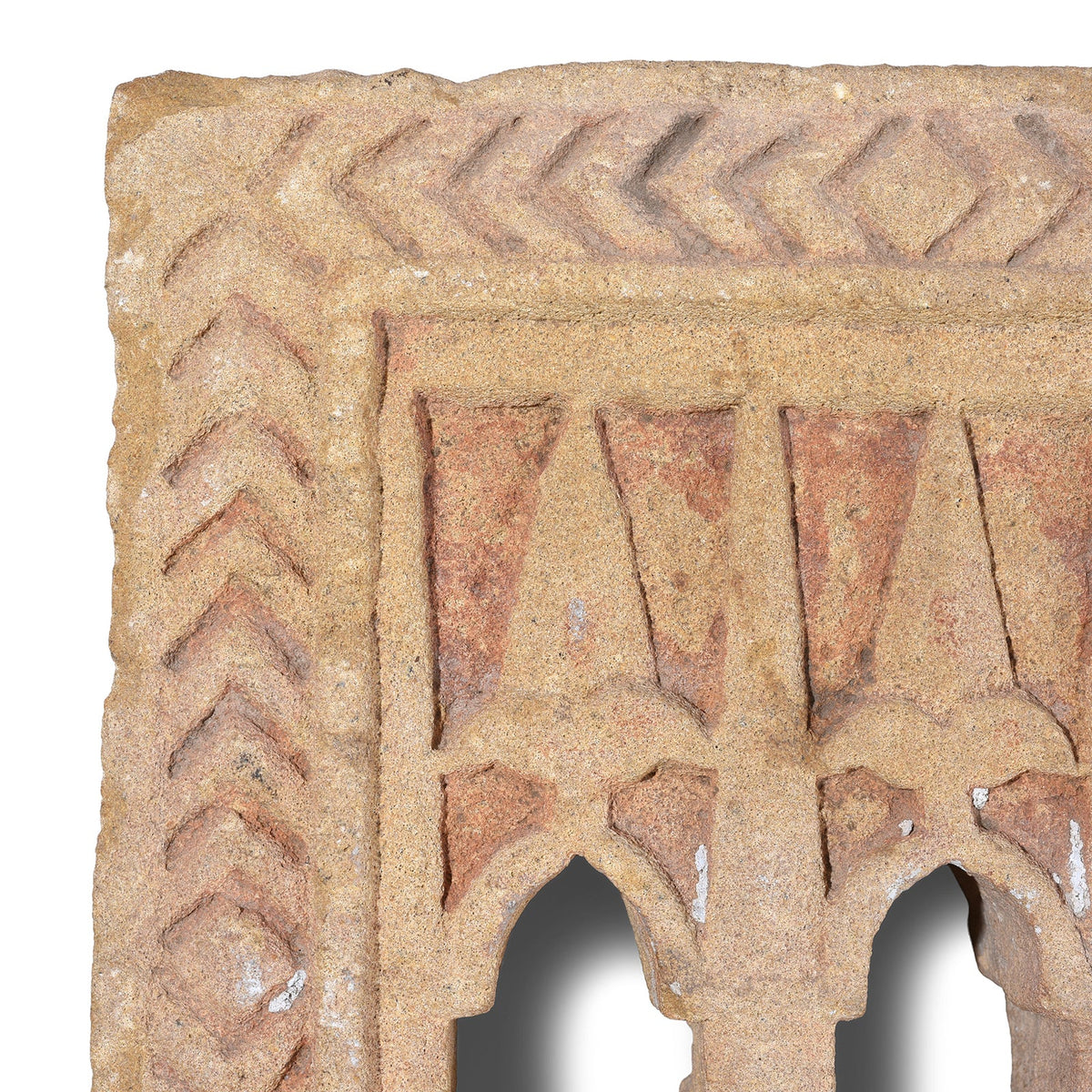 3 Way Stone Lamp Niche From Jaisalmer - 19th Century