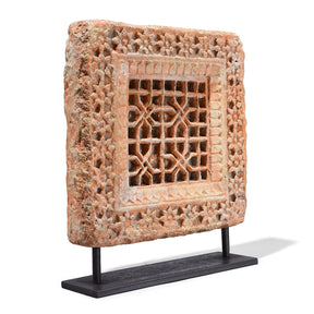 Carved Stone Panels On Stands From Jaisalmer - 19th Century