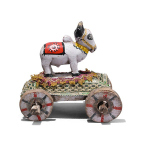 Painted Indian Nandi Bull Wheel Toy - Ca 1940