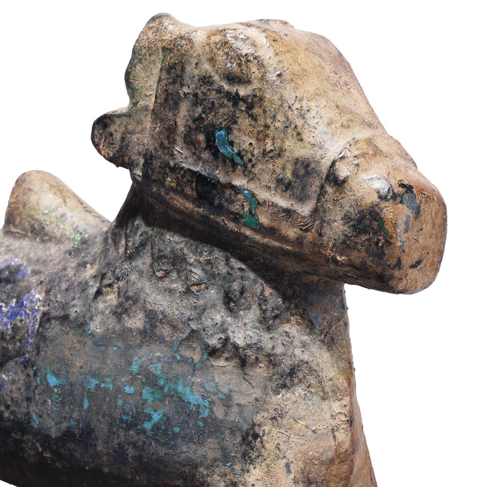 Painted Indian Nandi Bull Wheel Toy From Rajasthan - Ca 1940