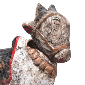 Carved Teak Nandi Bull Figurine From Rajasthan - 1940's
