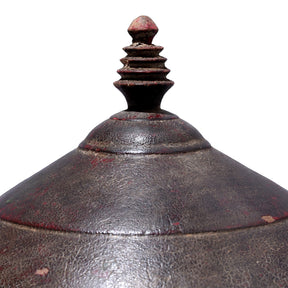Large Red Lacquer Pot From Uttar Pradesh - Ca 1930