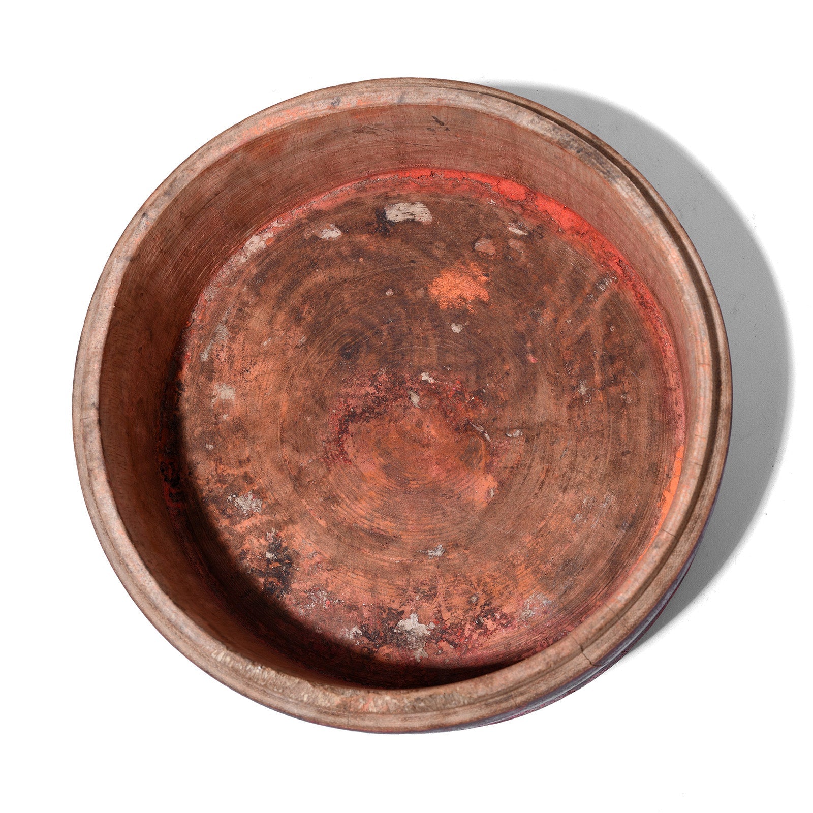 Large Red Lacquer Pot From Uttar Pradesh - Ca 1930