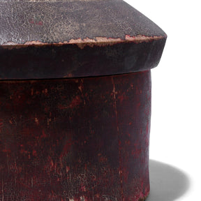 Large Red Lacquer Pot From Uttar Pradesh - Ca 1930