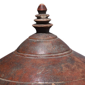 Large Red Lacquer Pot From Uttar Pradesh - Ca 1930