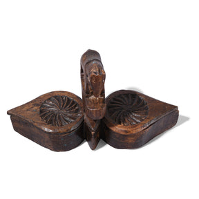 Carved Teak Tika Box From Banswara, Rajasthan - Ca 1900