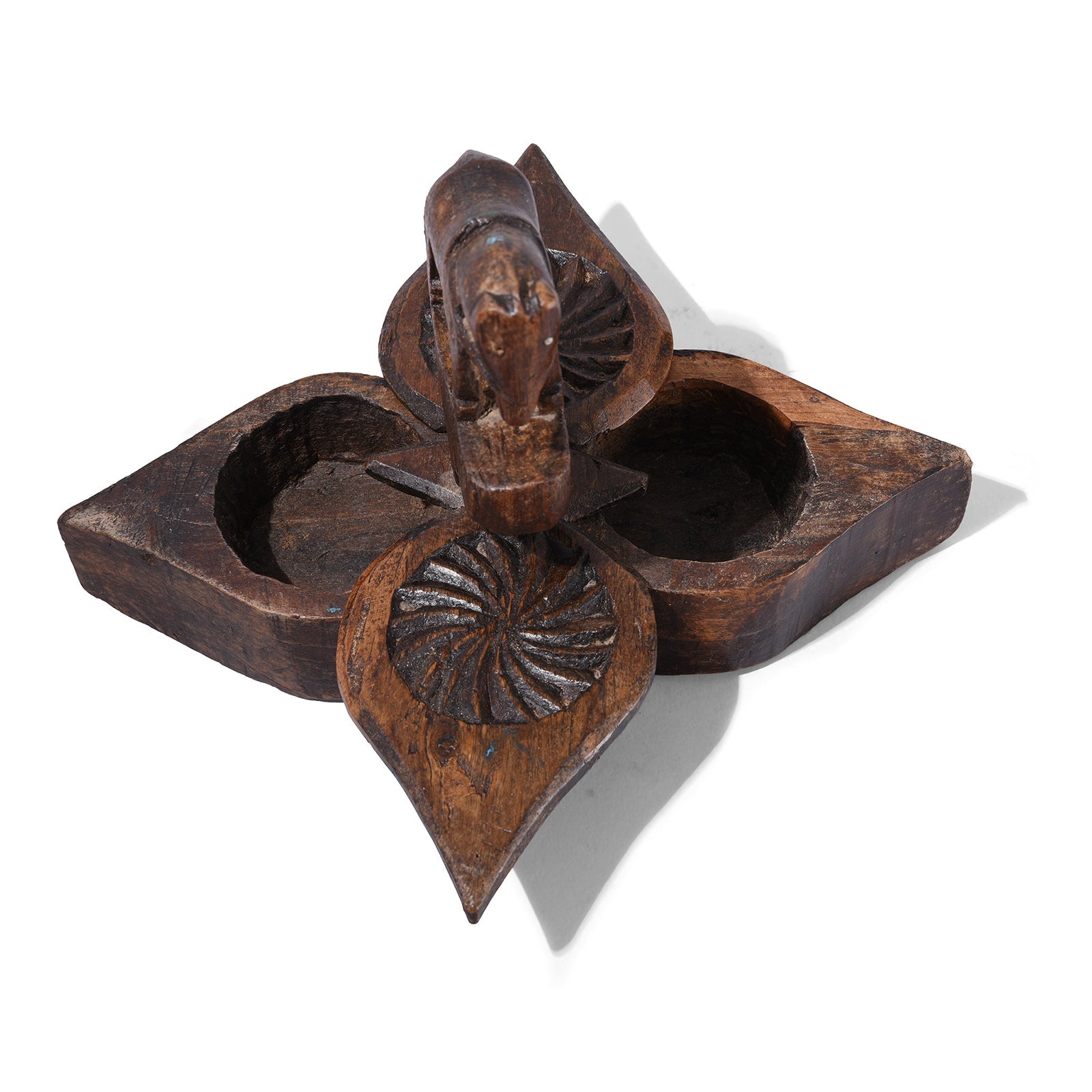 Carved Teak Tika Box From Banswara, Rajasthan - Ca 1900