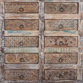 Reclaimed Teak Chest Of Drawers With Old Paint