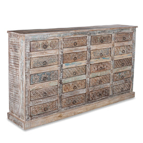 Reclaimed Teak Chest Of Drawers With Old Paint