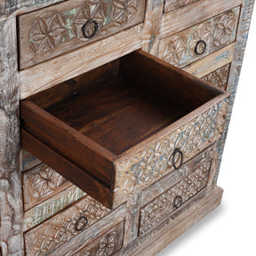 Reclaimed Teak Chest Of Drawers With Old Paint
