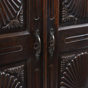 Indian Almirah Cabinet With Sunburst Panels – 19th Century