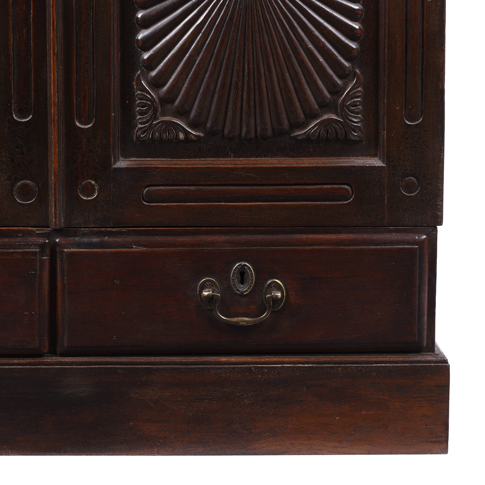 Indian Almirah Cabinet With Sunburst Panels – 19th Century