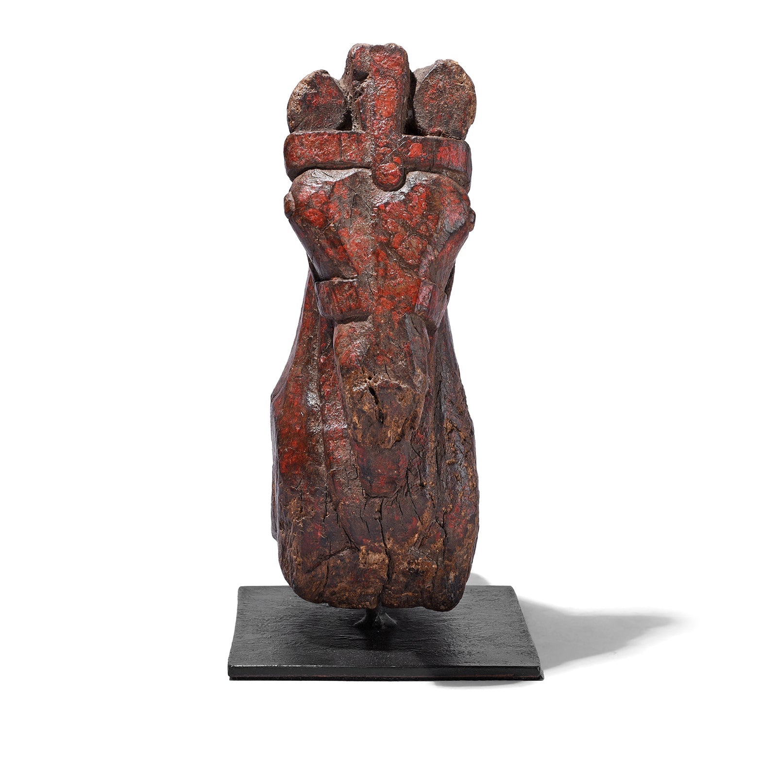 Painted Horse Head Corbel On Stand - 19th Century