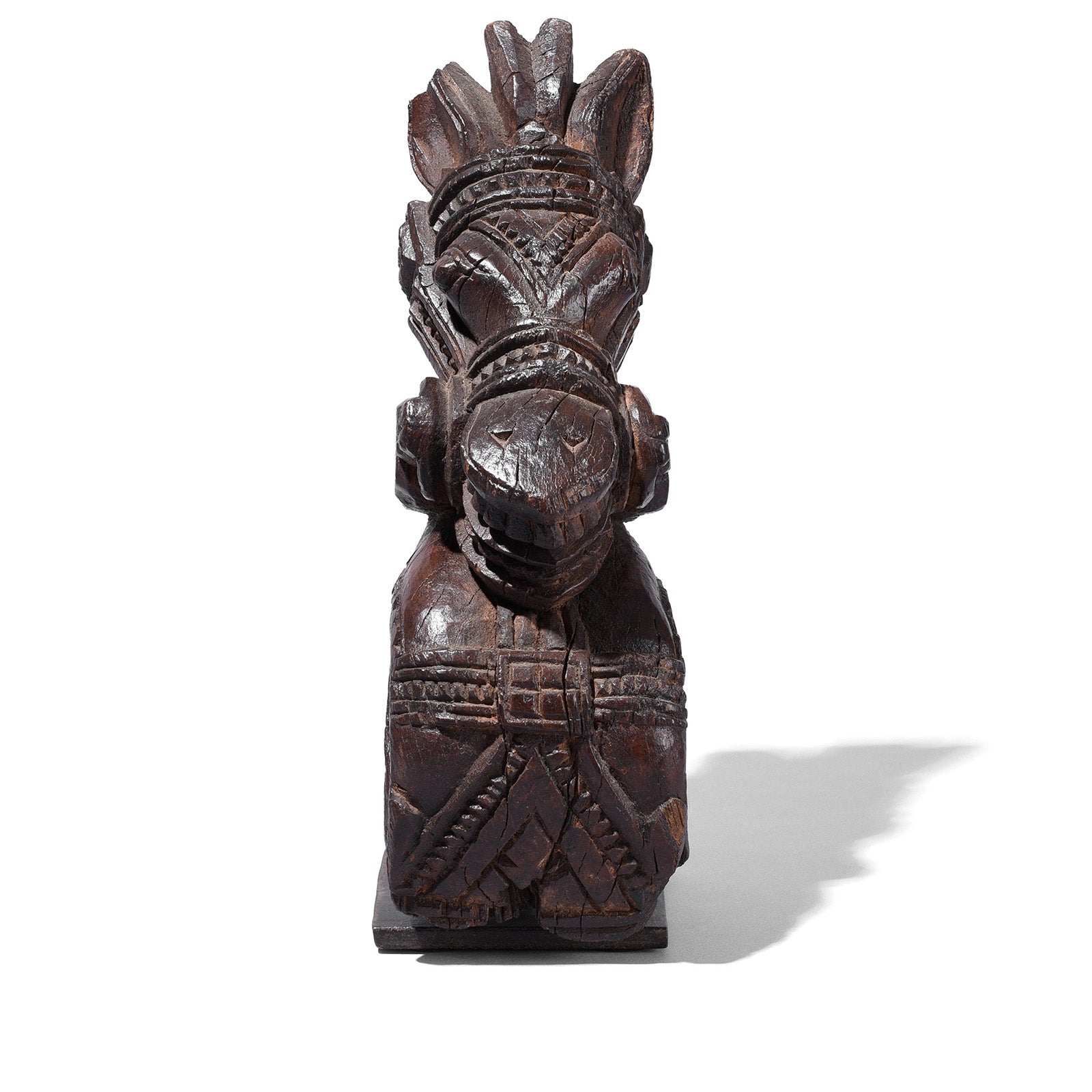 Carved Teakwood Horse Head from Gujarat - 19thC