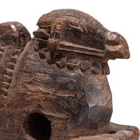 Carved Teak Nandi Bull Toy From South India - 19th Century