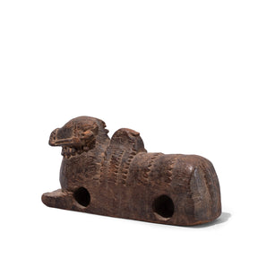 Carved Teak Nandi Bull Toy From South India - 19th Century