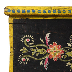 Vintage Painted Teak Chest From Rajasthan