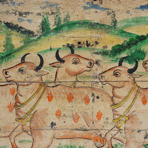 Vintage Painted Cow Panel