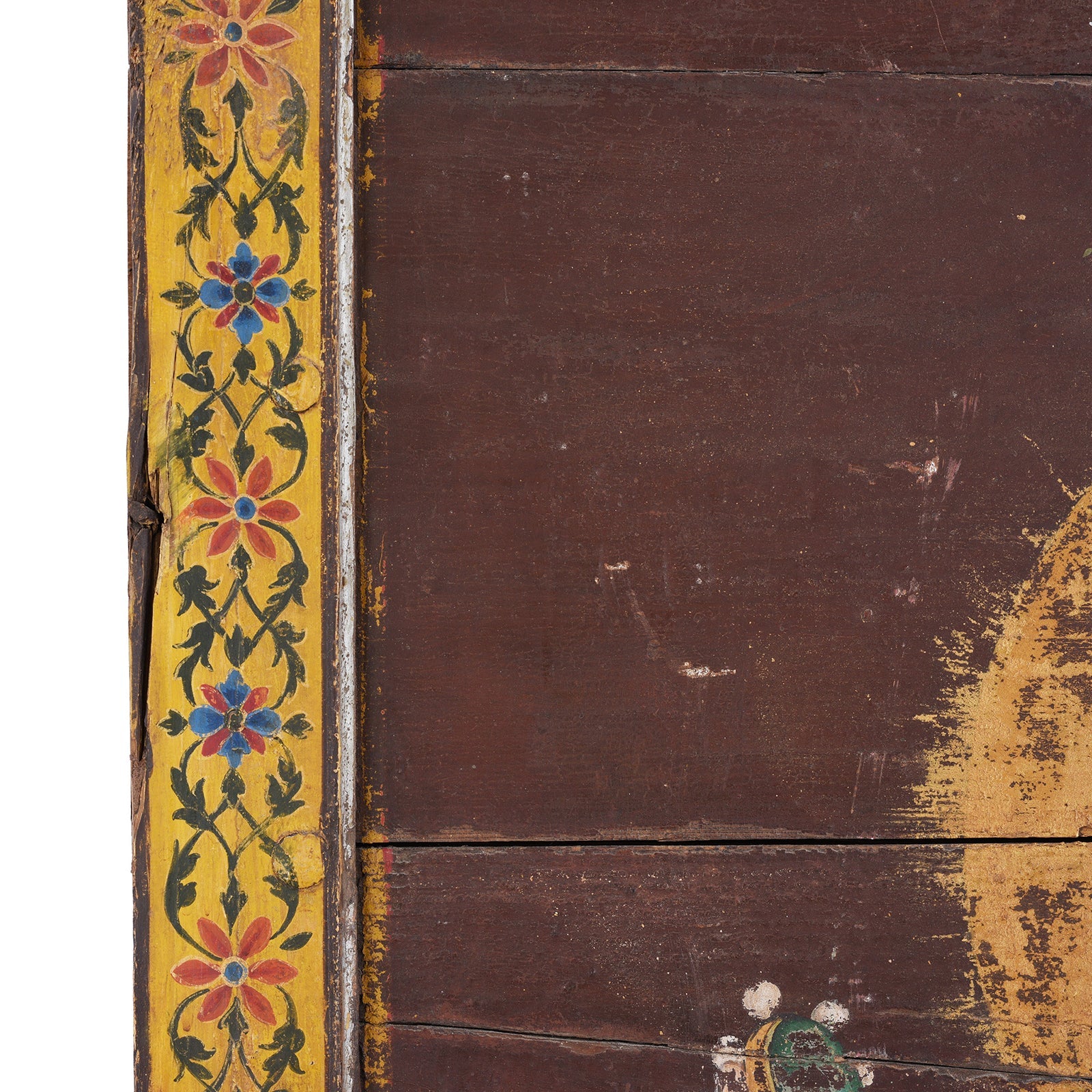 Vintage Painted Teak Maharaja Panel - Circa 1960