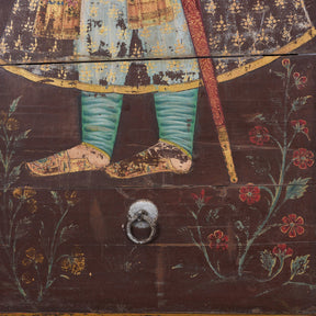 Vintage Painted Teak Maharaja Panel - Circa 1960