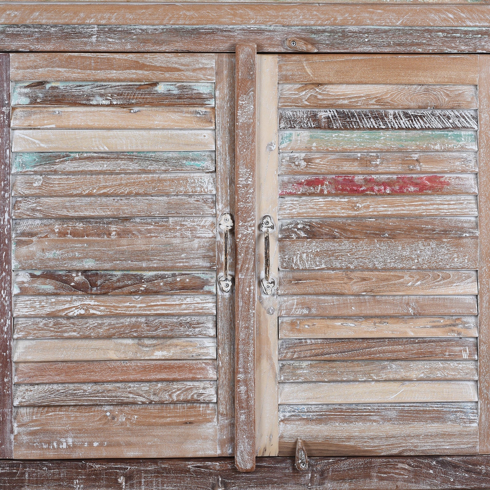 Painted Reclaimed Teak Louvre Sideboard