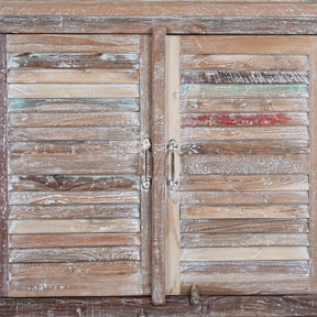 Painted Reclaimed Teak Louvre Sideboard