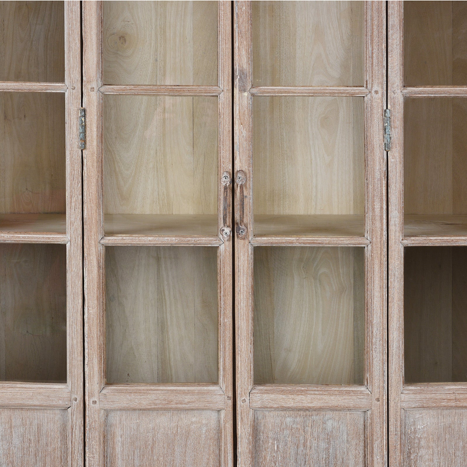 Limed Indian Book Cabinet Made From Reclaimed Teak