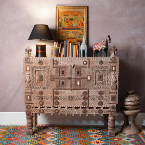 Carved Teak Damchiya Chest From Kutch - Ca 1920