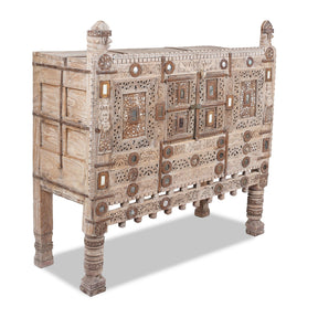 Carved Teak Damchiya Chest From Kutch - Ca 1920