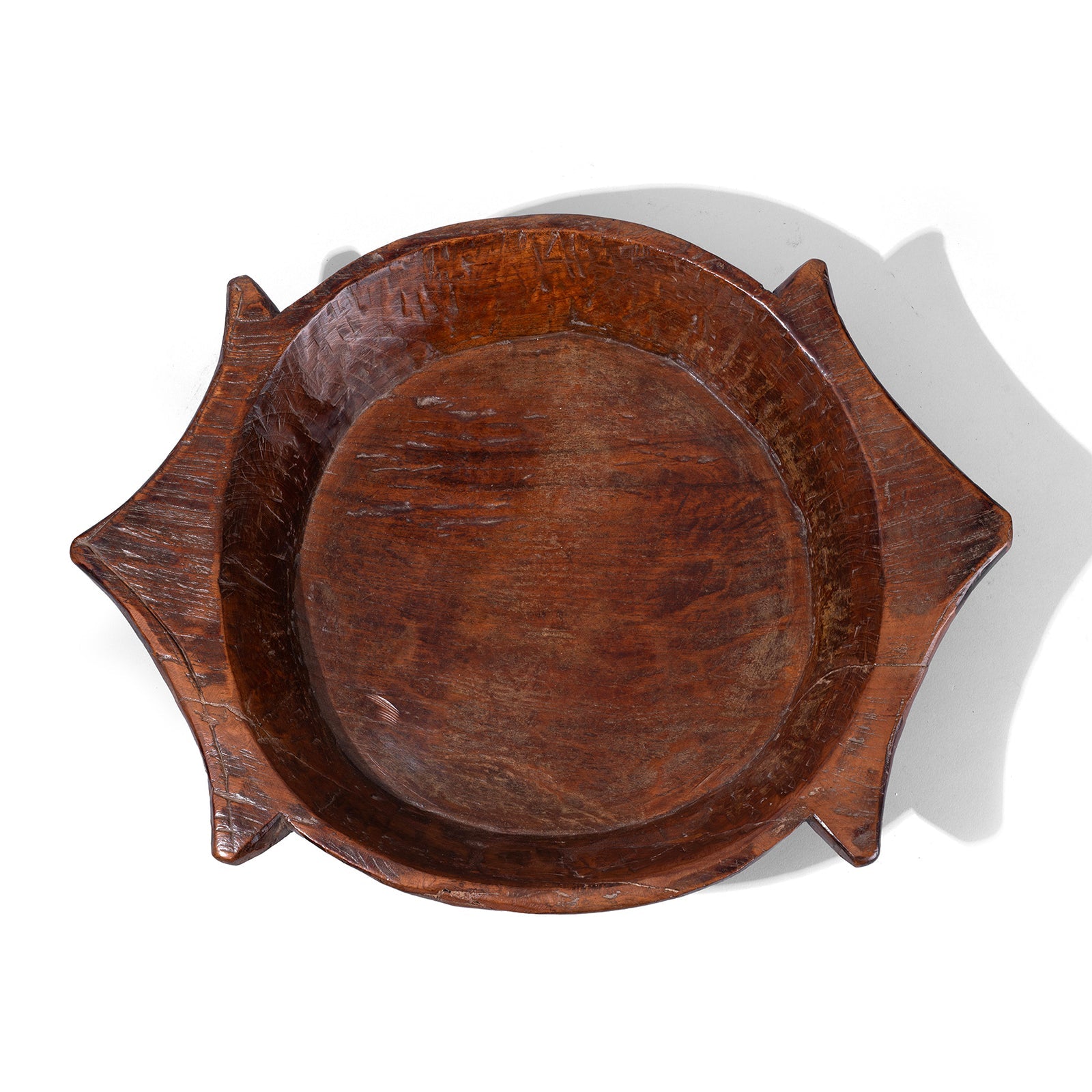Teak Turtle Parath Bowl From Rajasthan - 19th Century