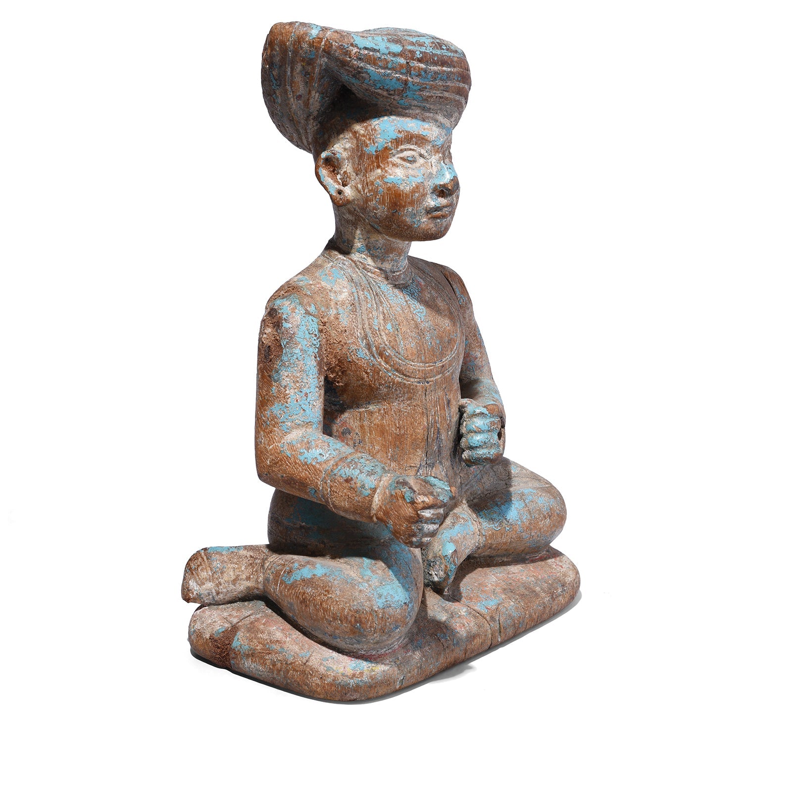 Carved Teak Gujarati Figure - 19th Century