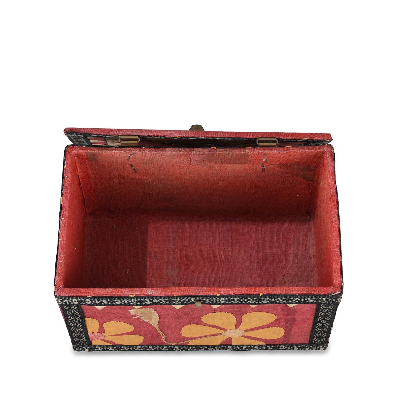 Vintage Floral Textile Box From Rajasthan - Ca 1950