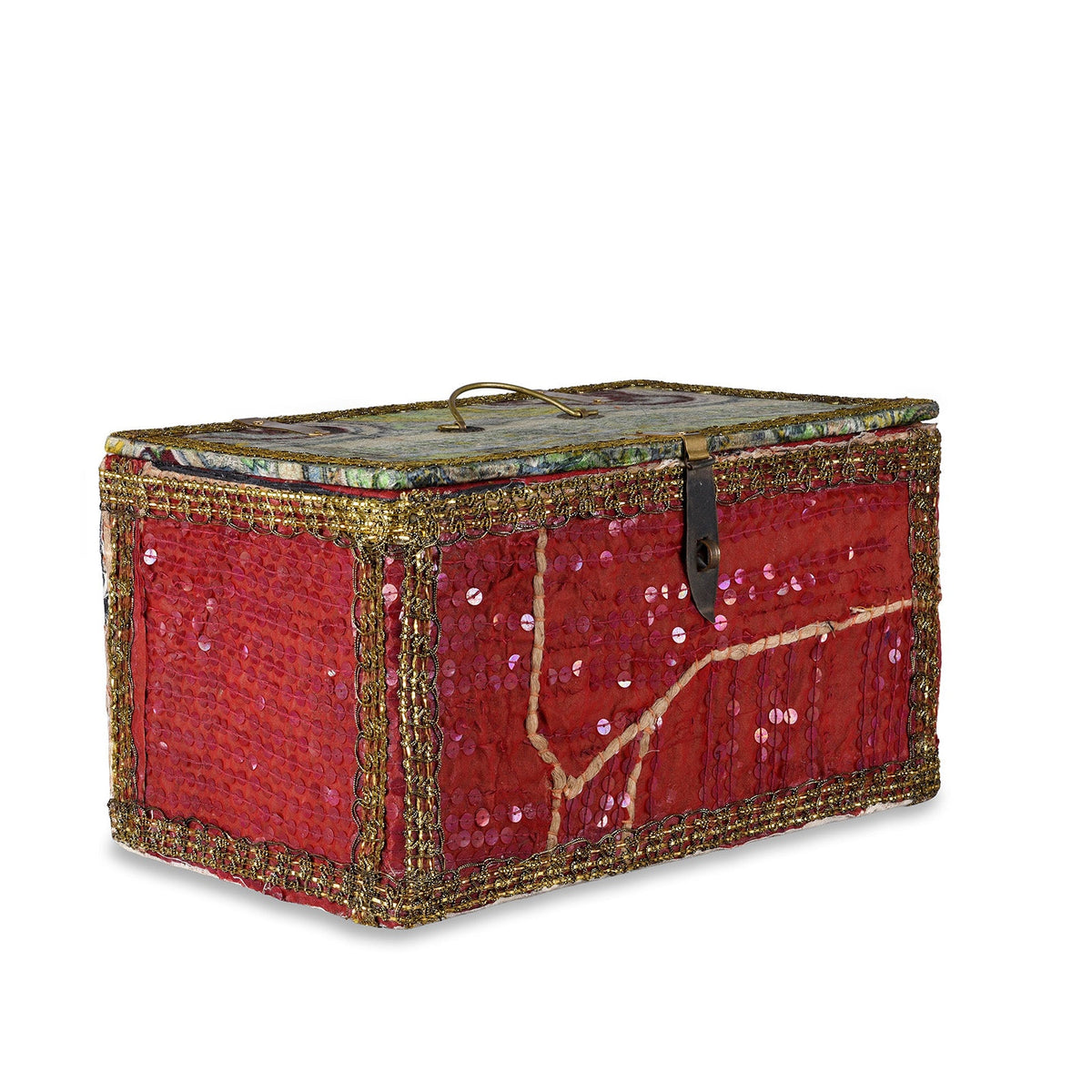 Vintage Red / Green Box From Rajasthan - Ca 1950