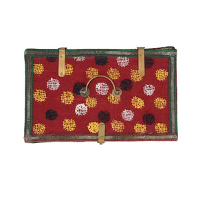 Vintage Geometric Design Textile Box From Rajasthan - Ca 1950