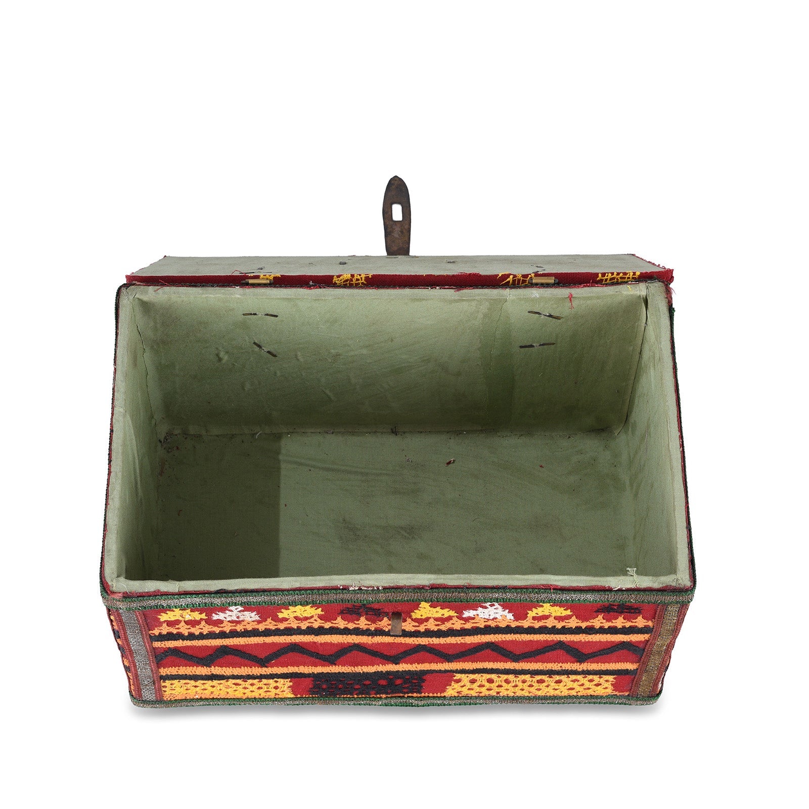 Vintage Geometric Design Textile Box From Rajasthan - Ca 1950