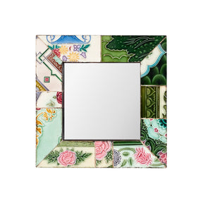 Small Mirror Made From Old Peranakan Ceramic Tiles