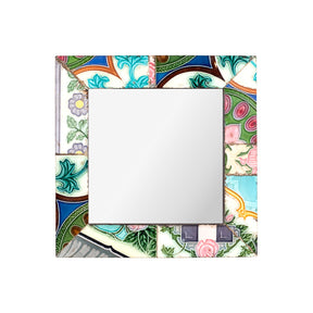 Small Mirror Made From Old Peranakan Ceramic Tiles