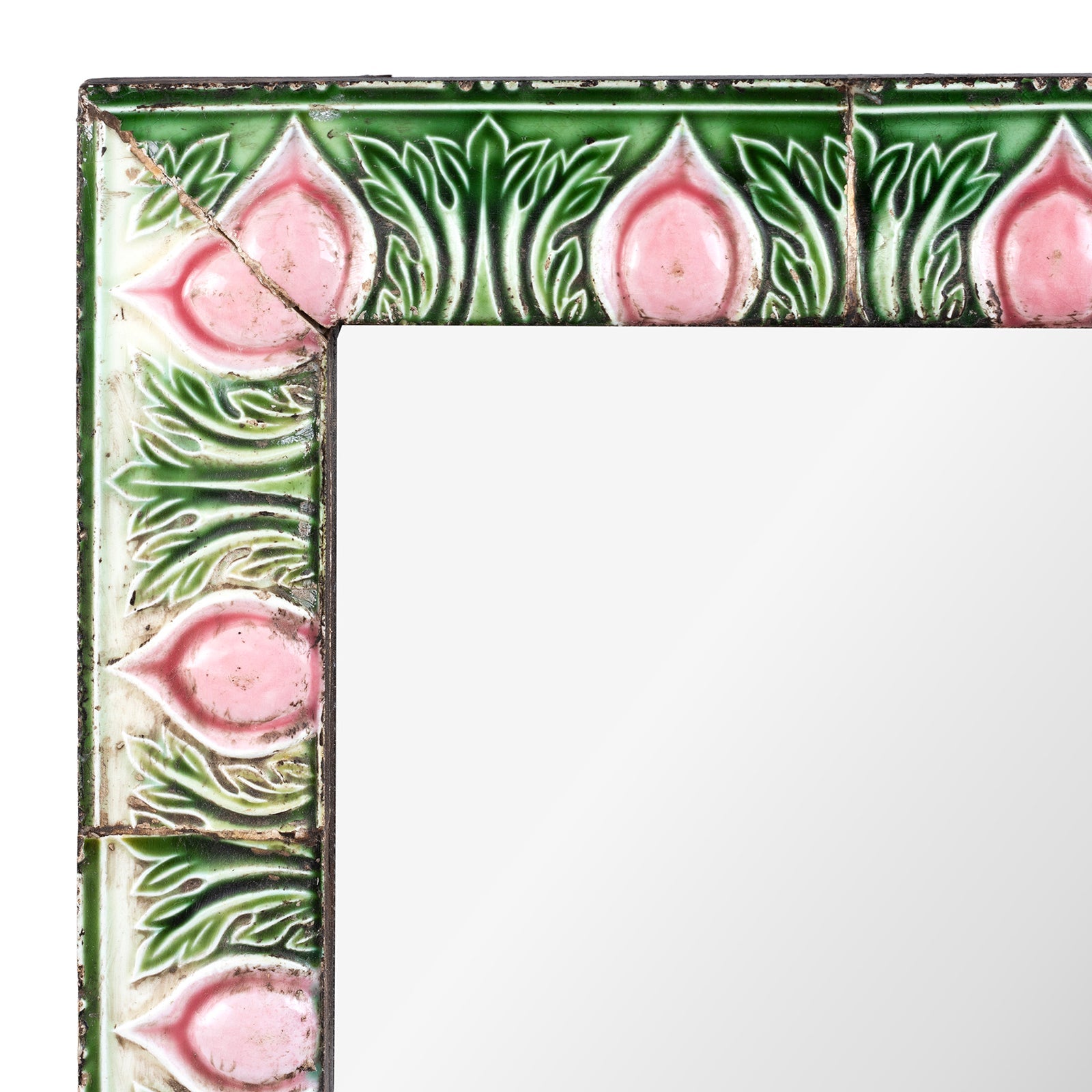 Small Mirror Made From Old Peranakan Ceramic Tiles