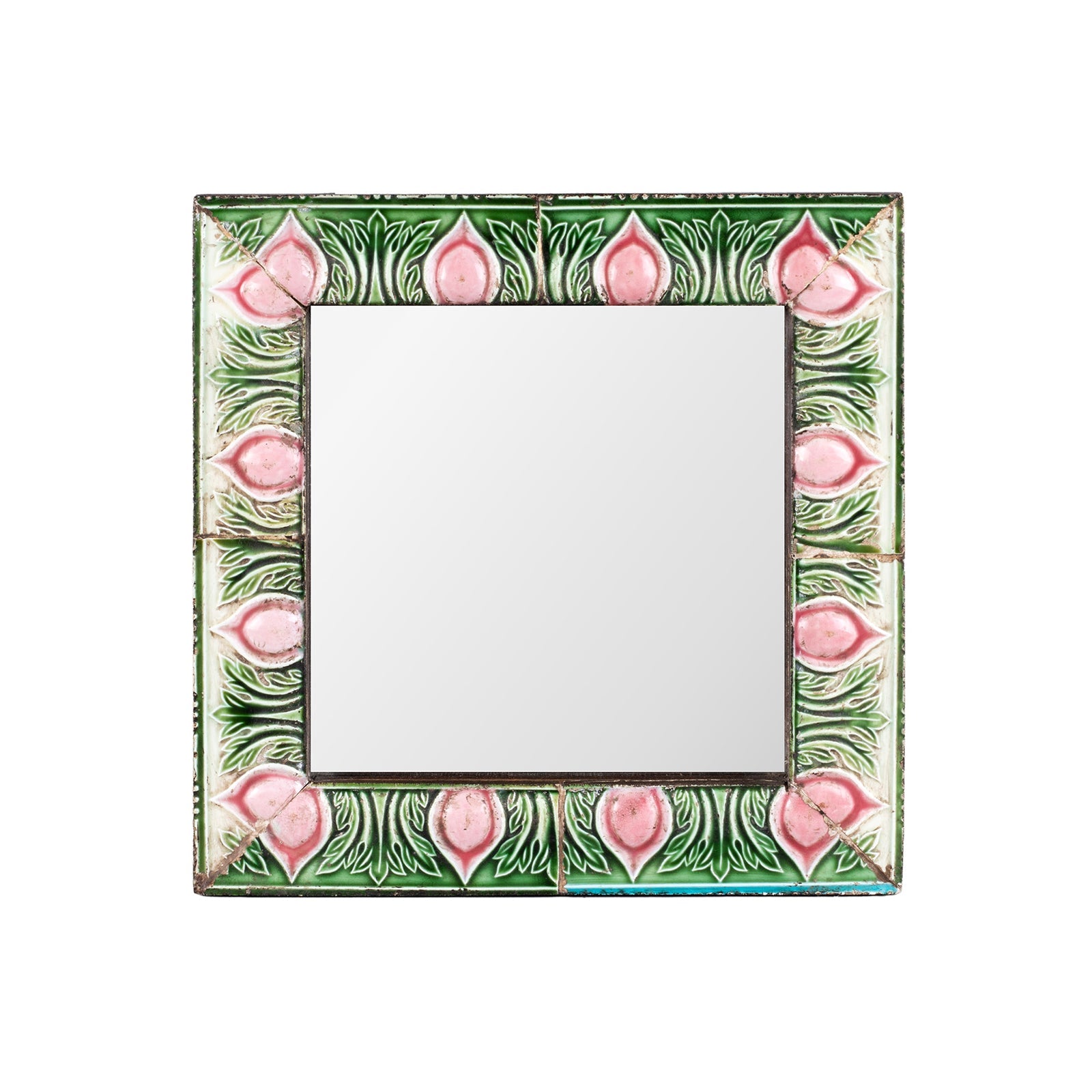 Small Mirror Made From Old Peranakan Ceramic Tiles