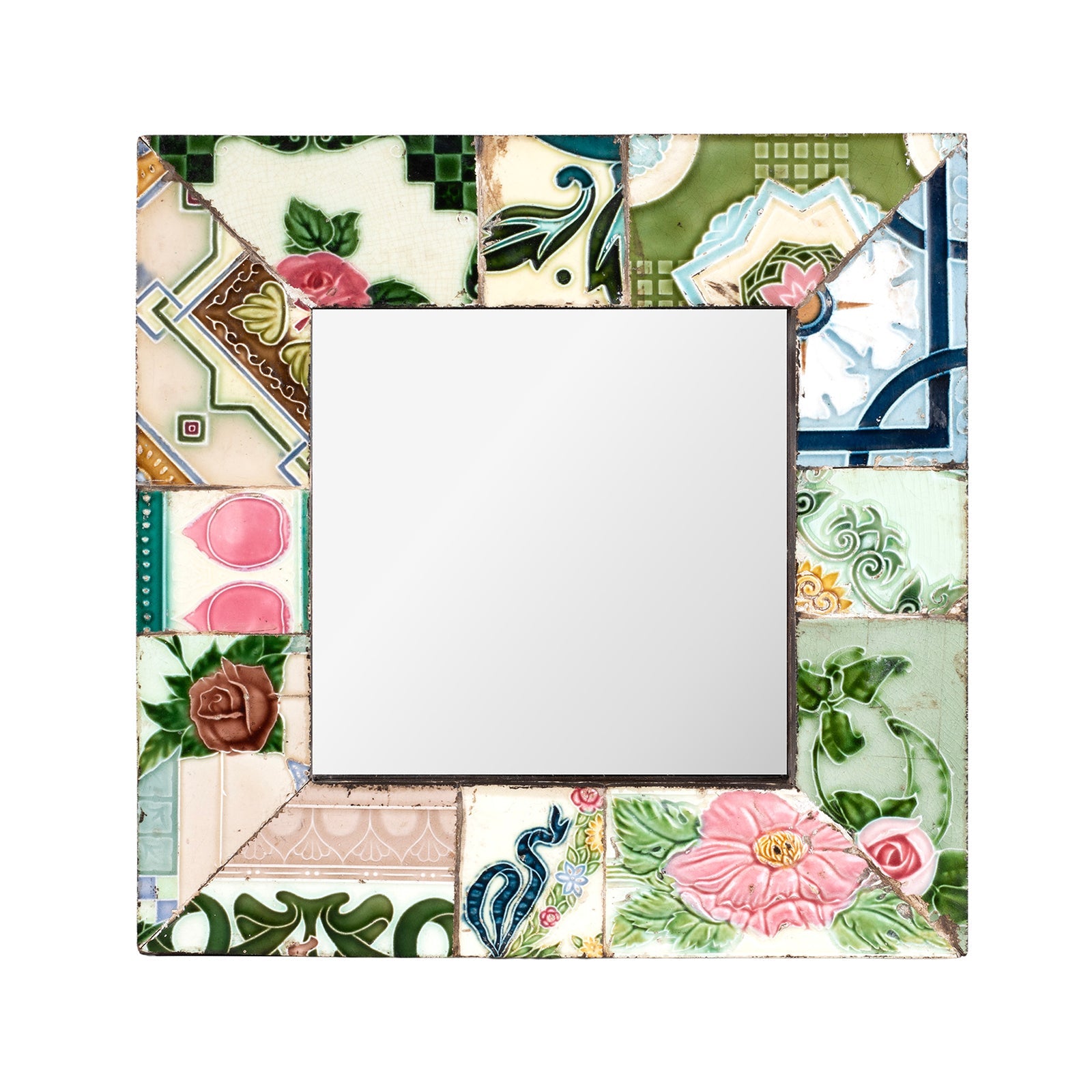 Peranakan Ceramic Tile Mirror - Square