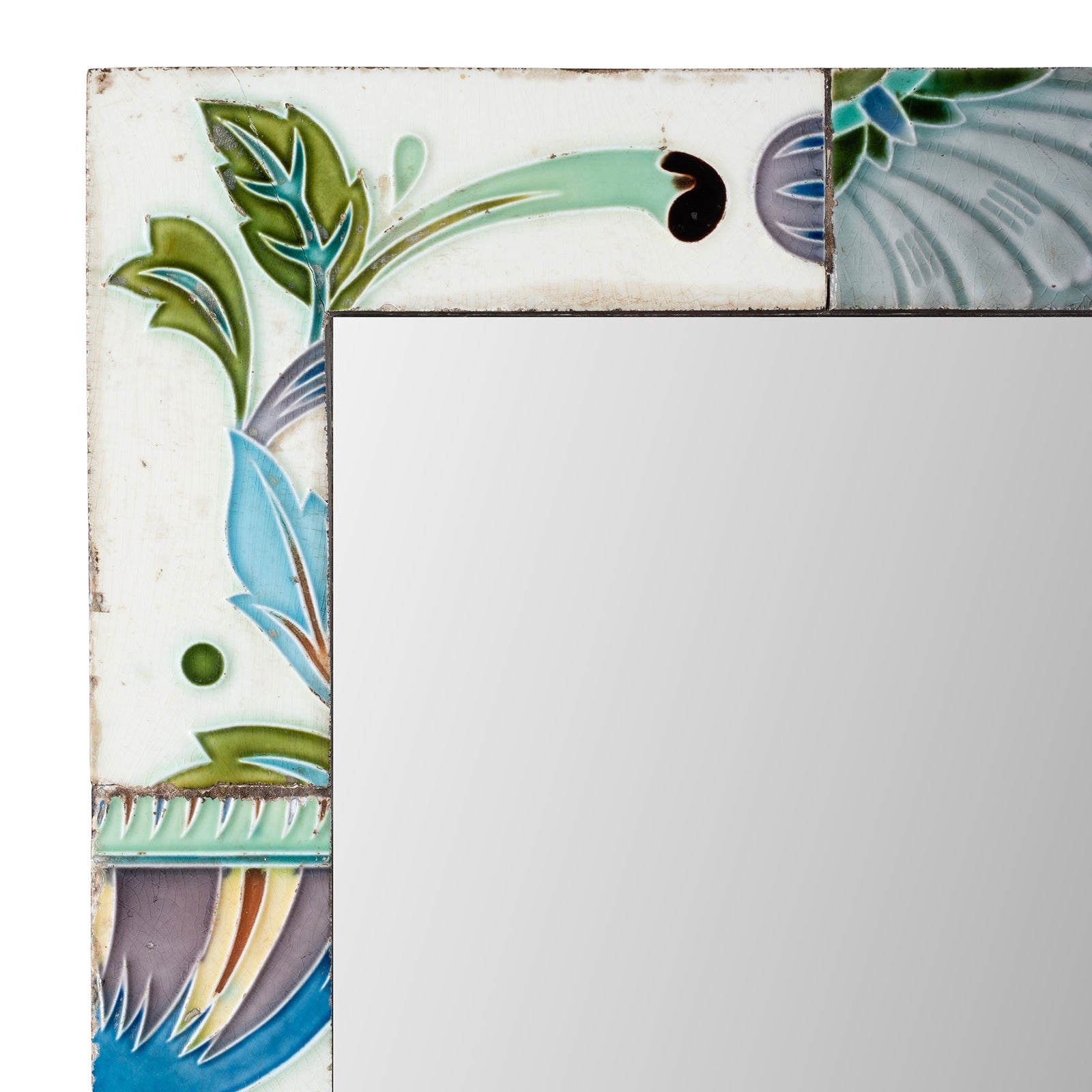 Art Deco Mirror Made From Old Peranakan Ceramic Tiles